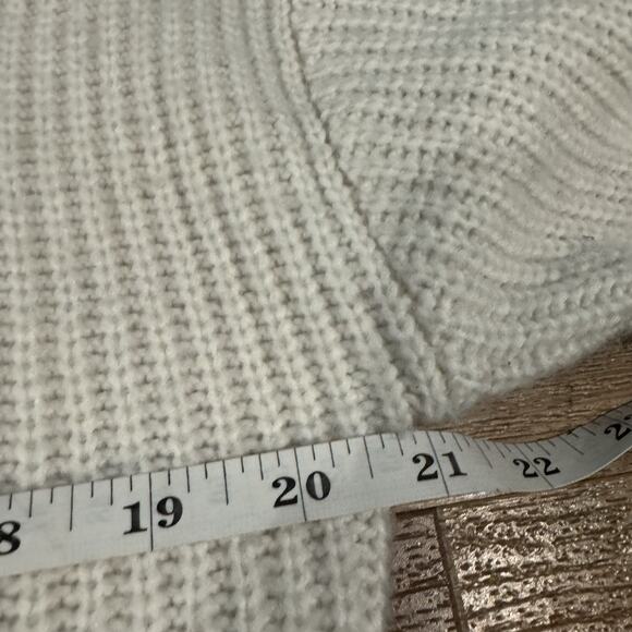 Express Sweater White Black Chunky Cable Knit Long Sleeve Pullover XS Minimalist - Picture 8 of 10